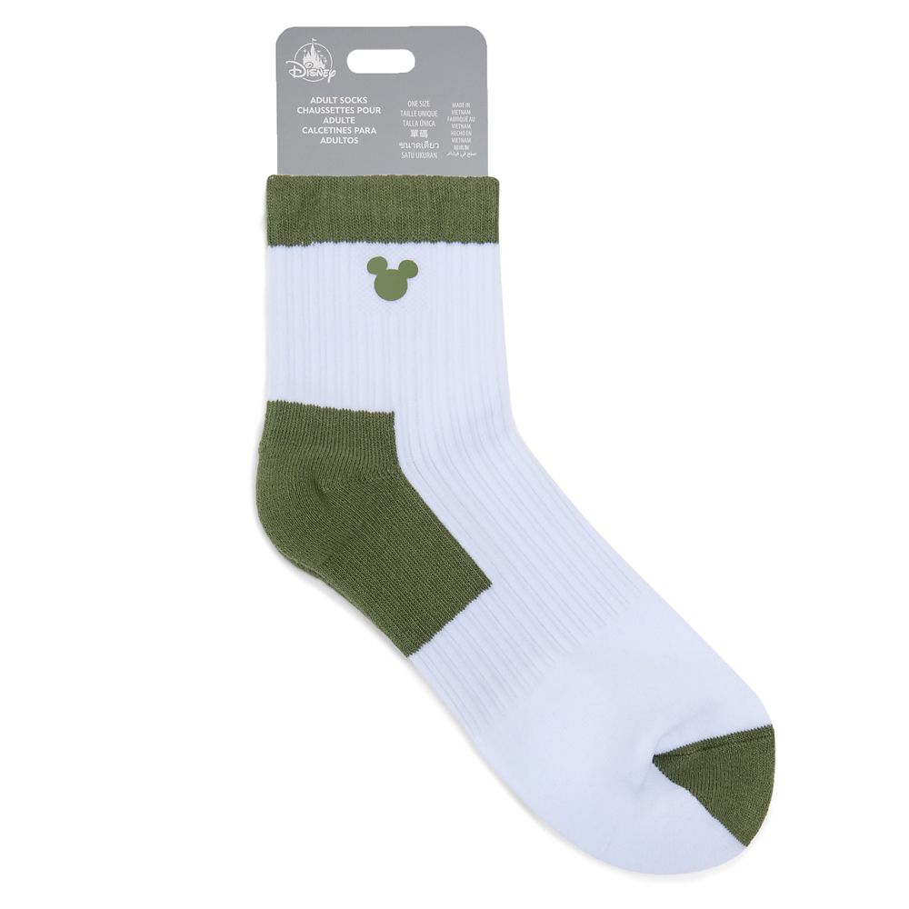 Mickey Mouse Icon Ankle Socks for Adults &ndash; Olive