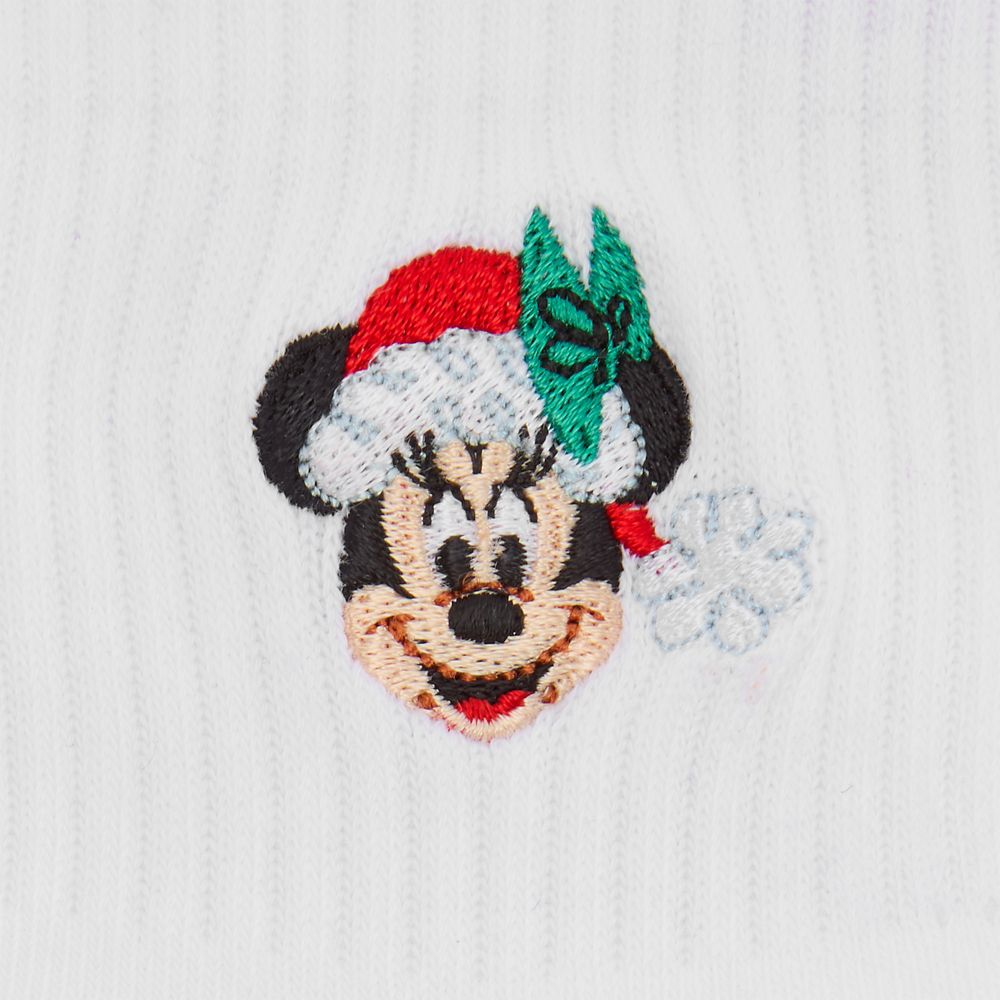 Santa Minnie Mouse Holiday Socks for Women