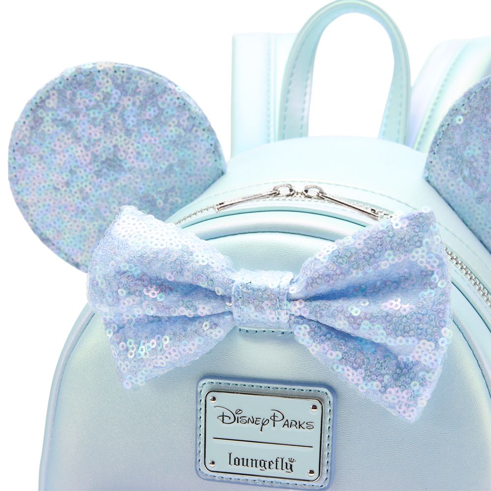 Minnie Mouse Sequined Loungefly Mini Backpack &ndash; Winter Blue