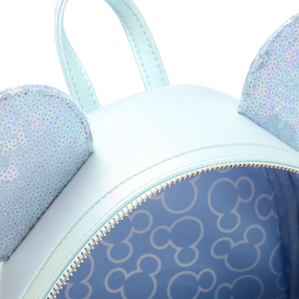 Minnie Mouse Sequined Loungefly Mini Backpack &ndash; Winter Blue