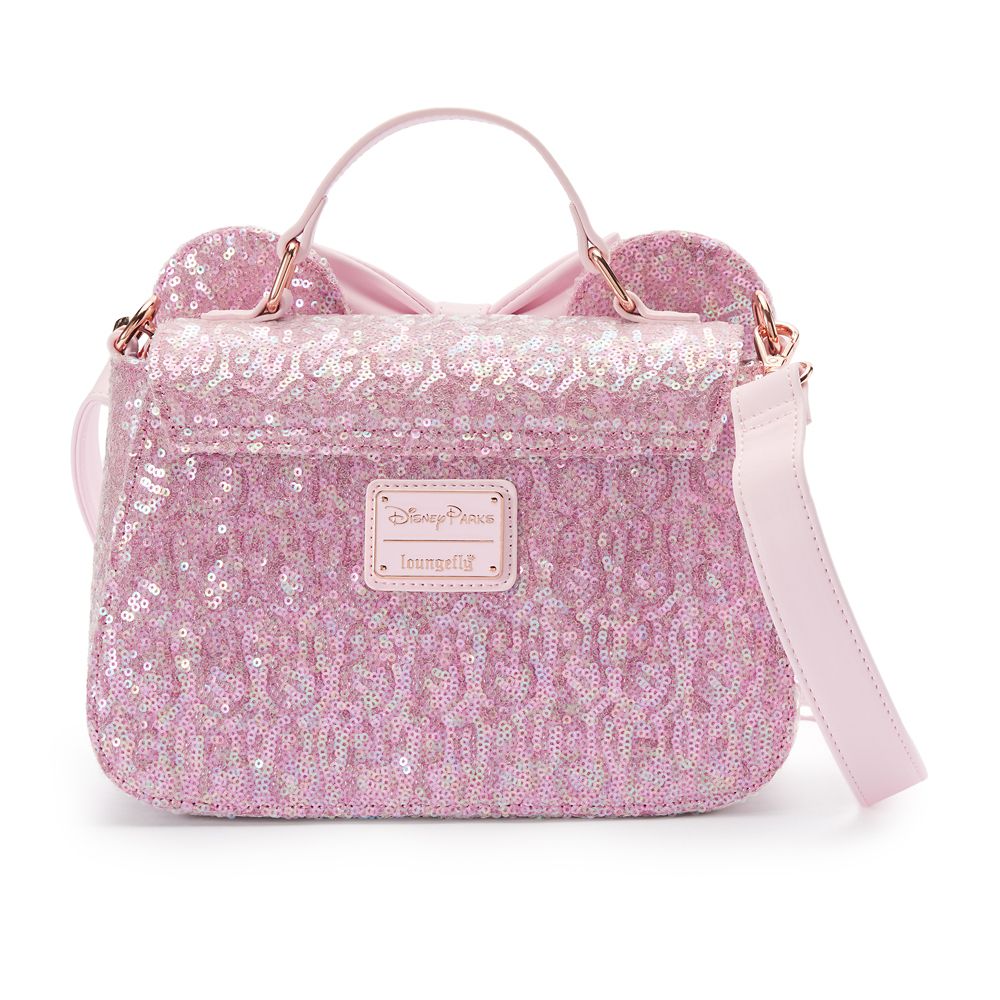 Minnie Mouse Ear Loungefly Crossbody Bag &ndash; Rose Pearl