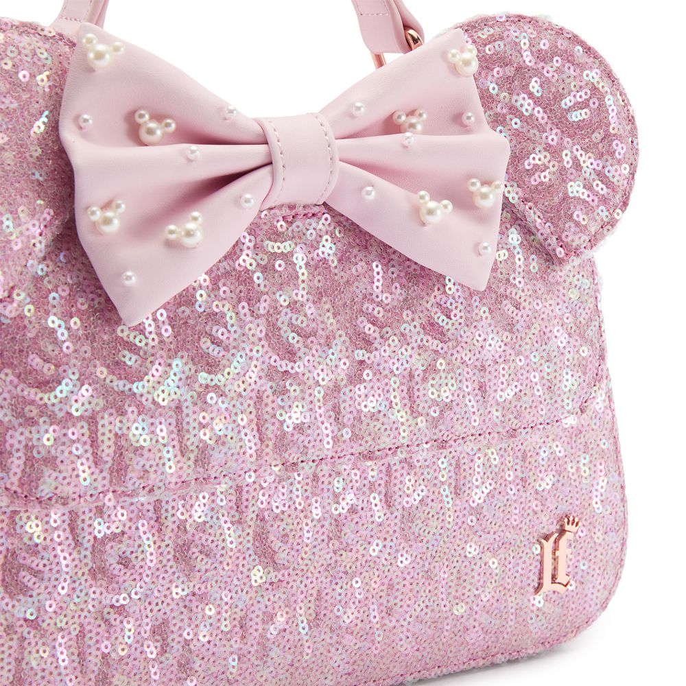 Minnie Mouse Ear Loungefly Crossbody Bag &ndash; Rose Pearl
