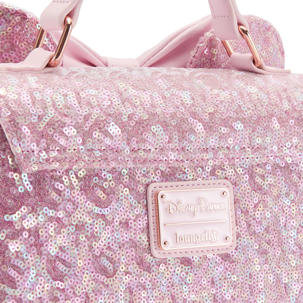 Minnie Mouse Ear Loungefly Crossbody Bag &ndash; Rose Pearl