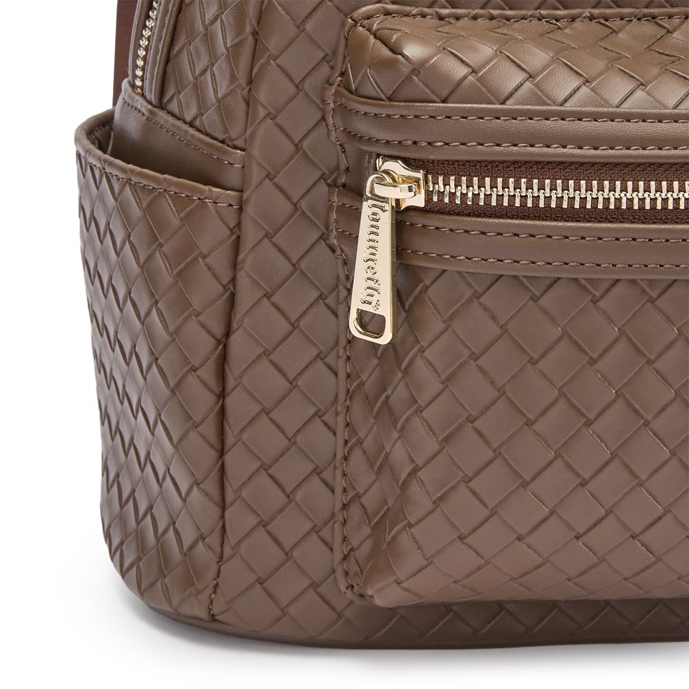 Mickey Mouse Woven Faux Leather Loungefly Mini Backpack