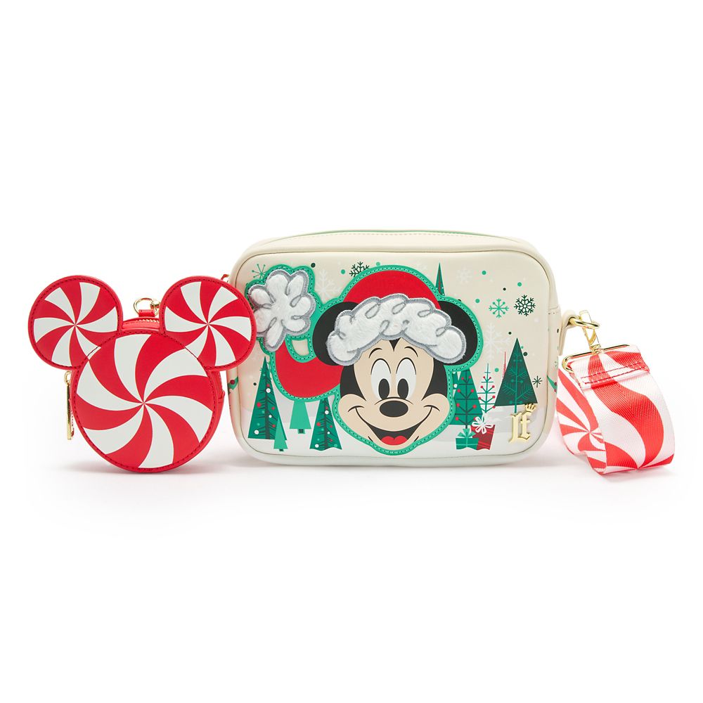 Santa Mickey Mouse Loungefly Holiday Crossbody Bag and Coin Purse Set