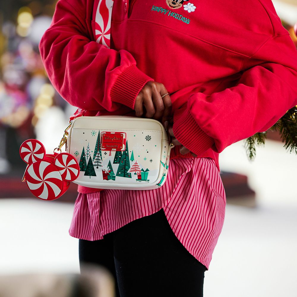 Santa Mickey Mouse Loungefly Holiday Crossbody Bag and Coin Purse Set