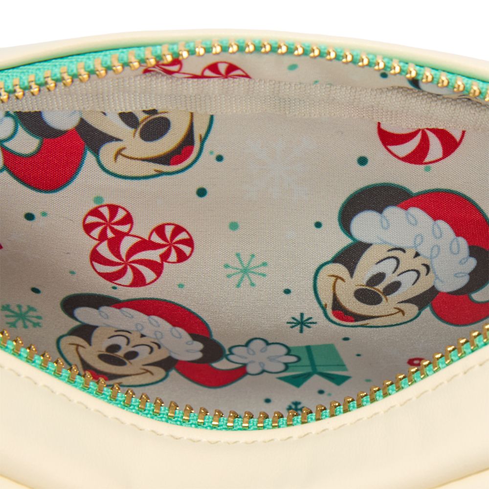 Santa Mickey Mouse Loungefly Holiday Crossbody Bag and Coin Purse Set
