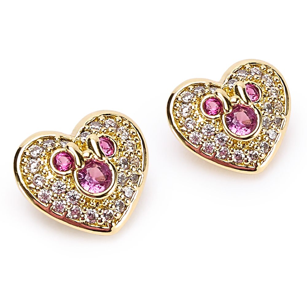 Mickey Mouse Icon Heart Pav&eacute; Earrings