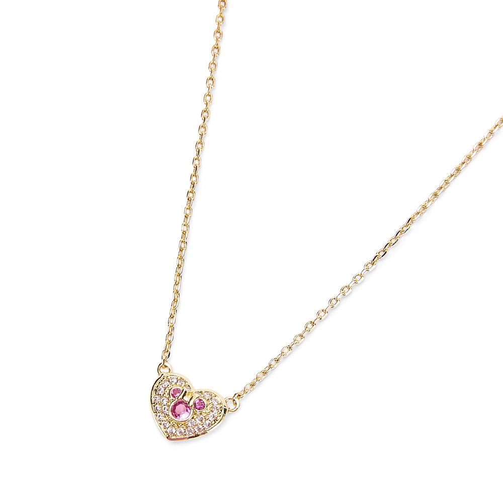 Mickey Mouse Icon Heart Pav&eacute; Necklace