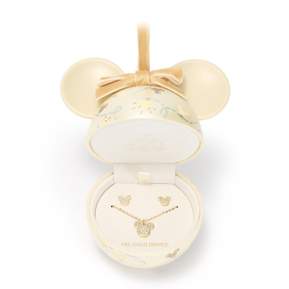 Mickey Mouse Icon Earrings and Necklace Set in Ornament Box