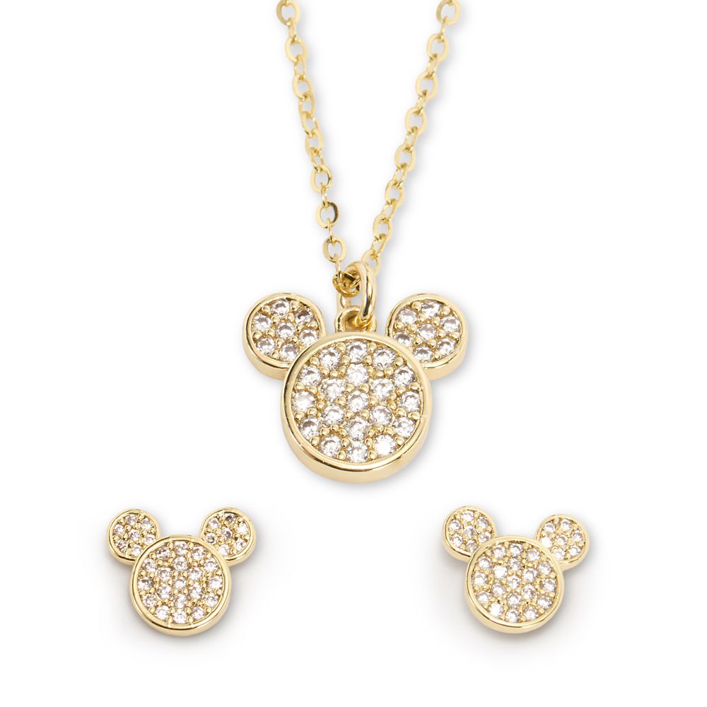 Mickey Mouse Icon Earrings and Necklace Set in Ornament Box