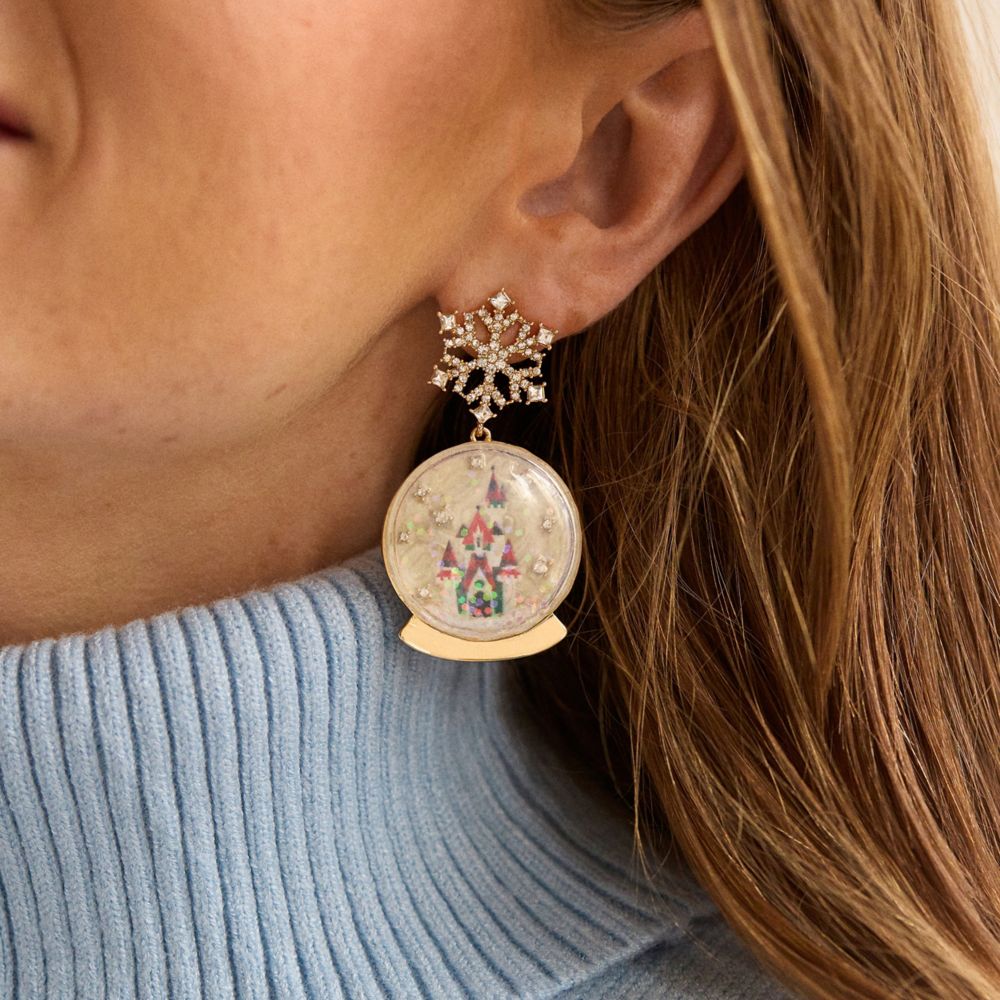 Cinderella Castle Snowglobe Drop Earrings by BaubleBar &ndash; Walt Disney World