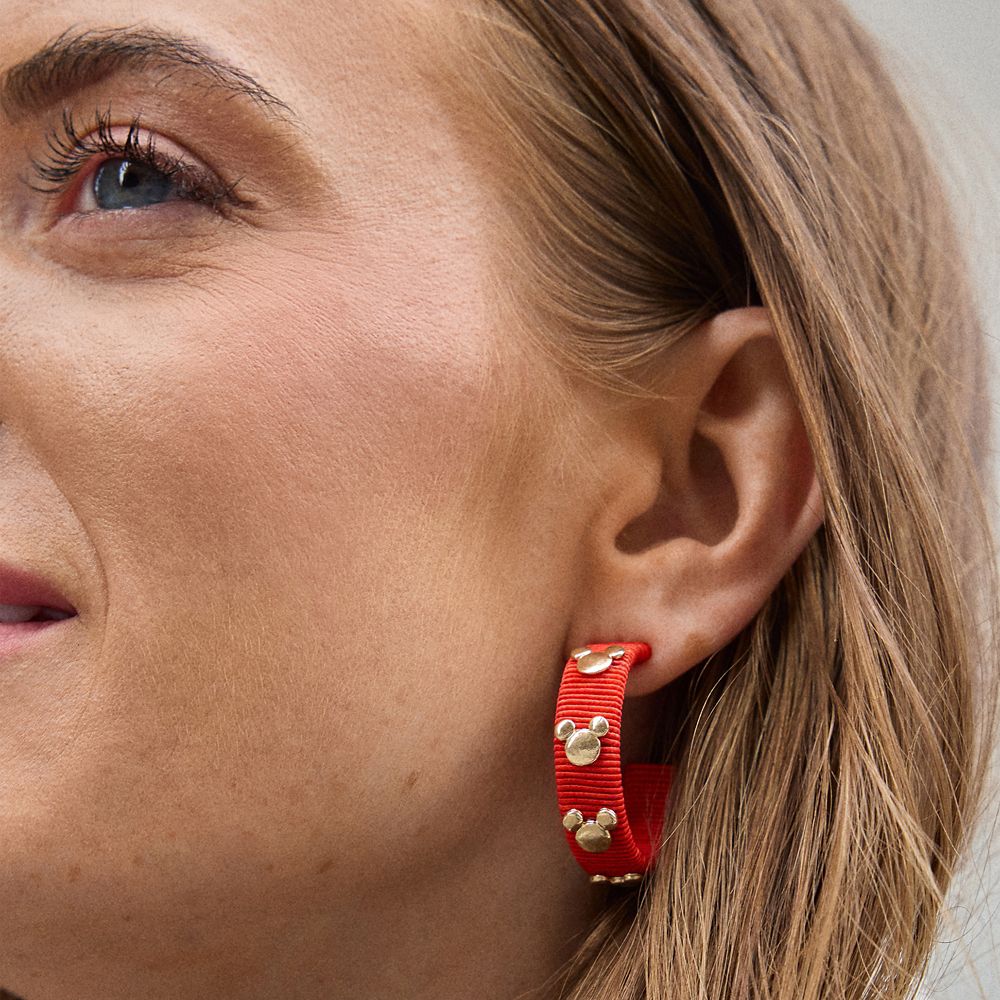 Mickey Mouse Icon Red Hoop Earrings by BaubleBar