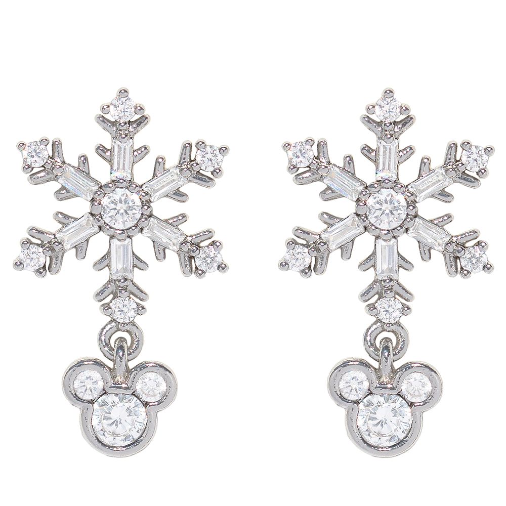 Mickey Mouse Icon Snowflake Drop Earrings by Girls Crew