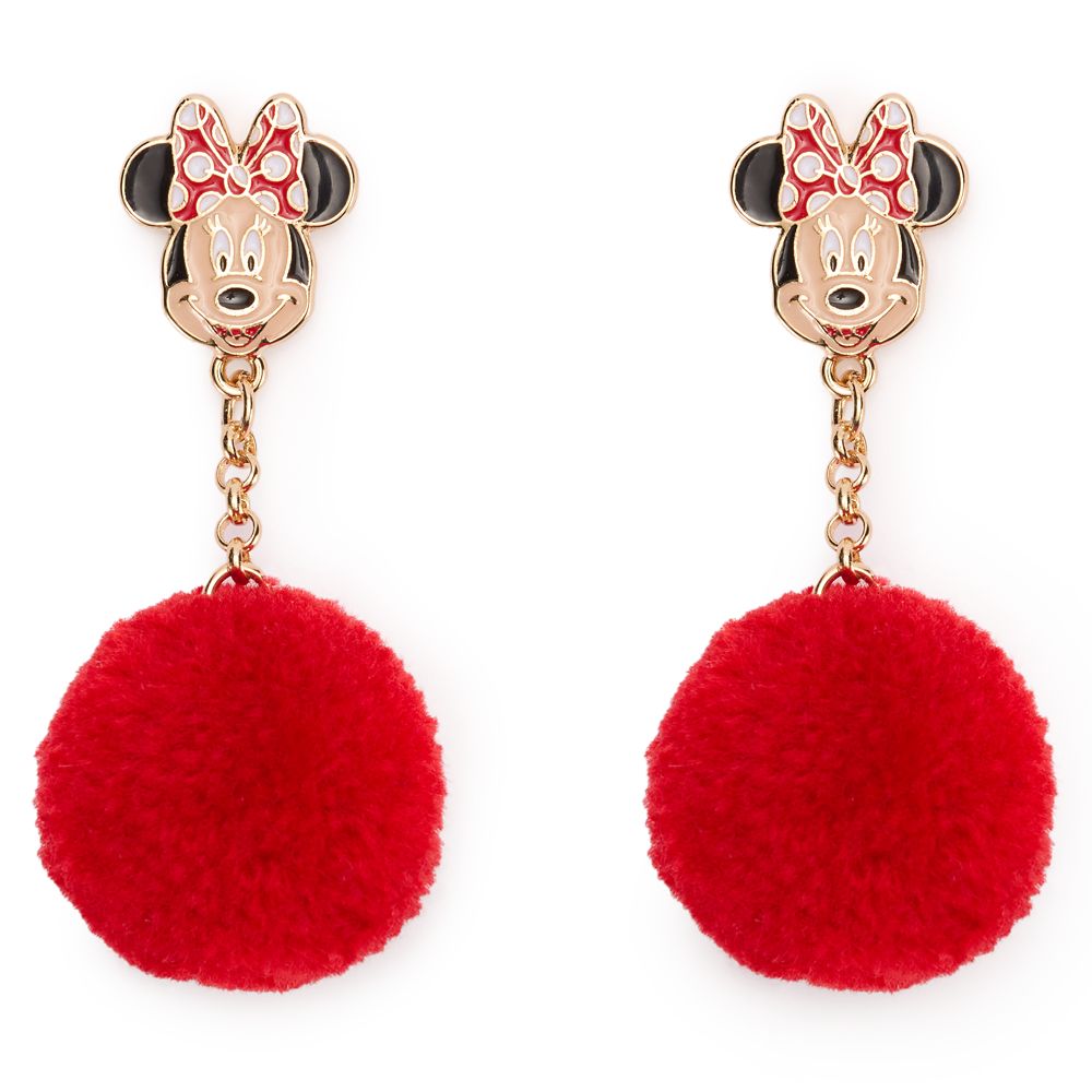 Minnie Mouse Pom Pom Earrings Official shopDisney