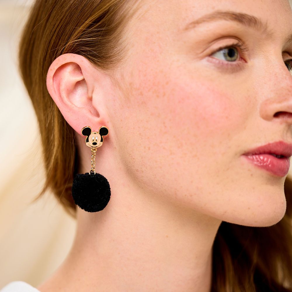 Mickey Mouse Pom Pom Earrings