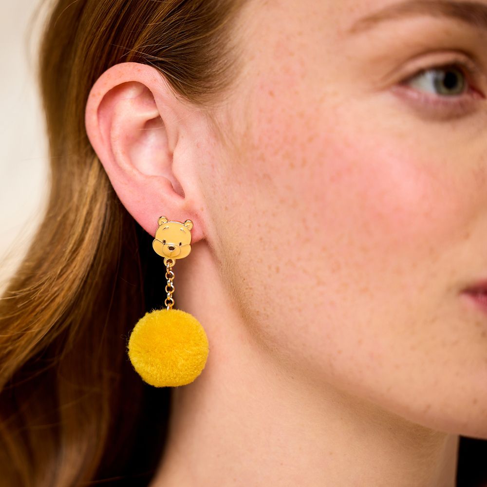 Winnie the Pooh Pom Pom Earrings