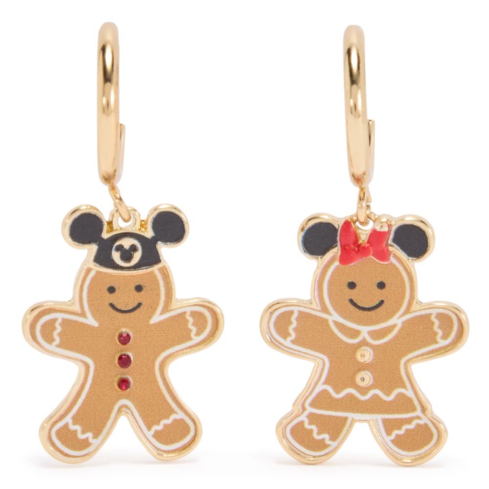 Mickey and Minnie Mouse Gingerbread Hoop Earrings