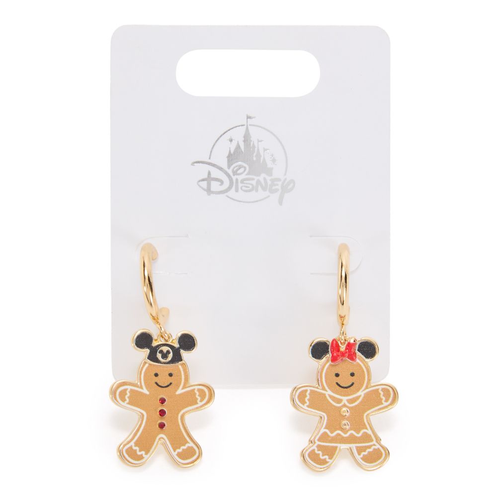 Mickey and Minnie Mouse Gingerbread Hoop Earrings