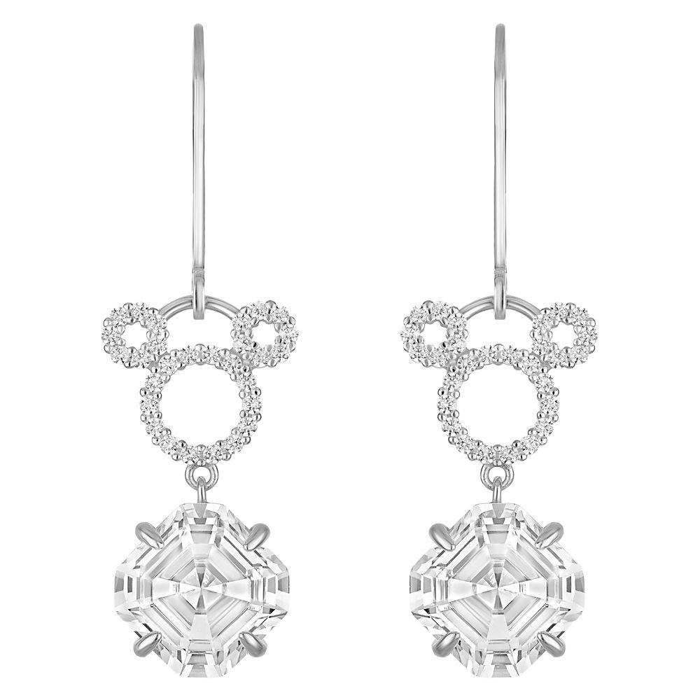 Mickey Mouse Icon Swarovski Crystal Drop Earrings by Rebecca Hook