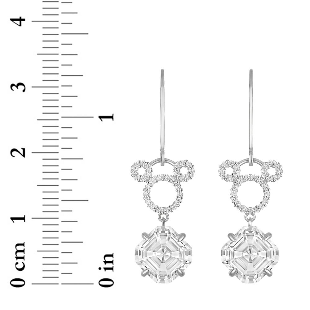 Mickey Mouse Icon Swarovski Crystal Drop Earrings by Rebecca Hook