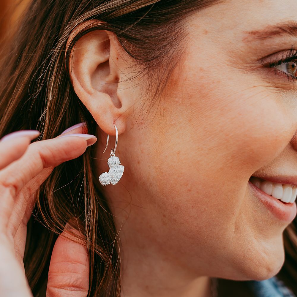Mickey Mouse Ear Hat Sterling Silver Earrings by Rebecca Hook