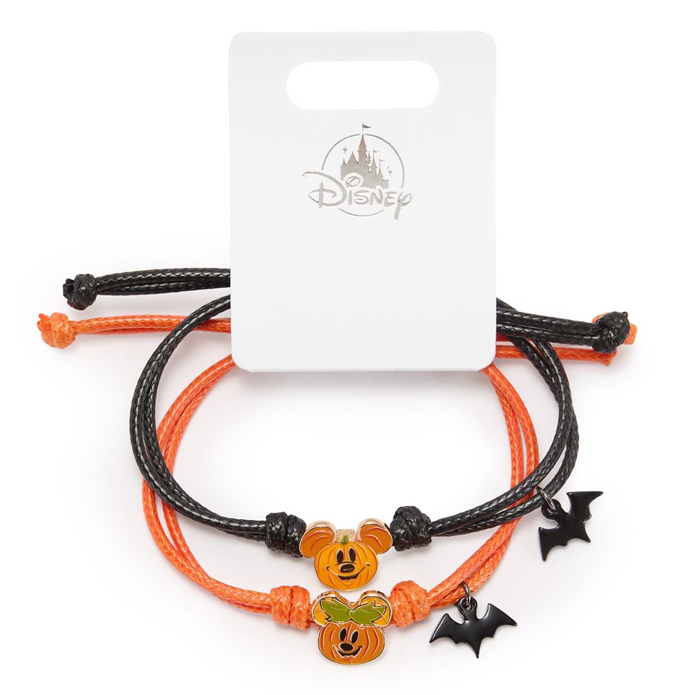 Mickey and Minnie Mouse Halloween Cord Bracelet Set