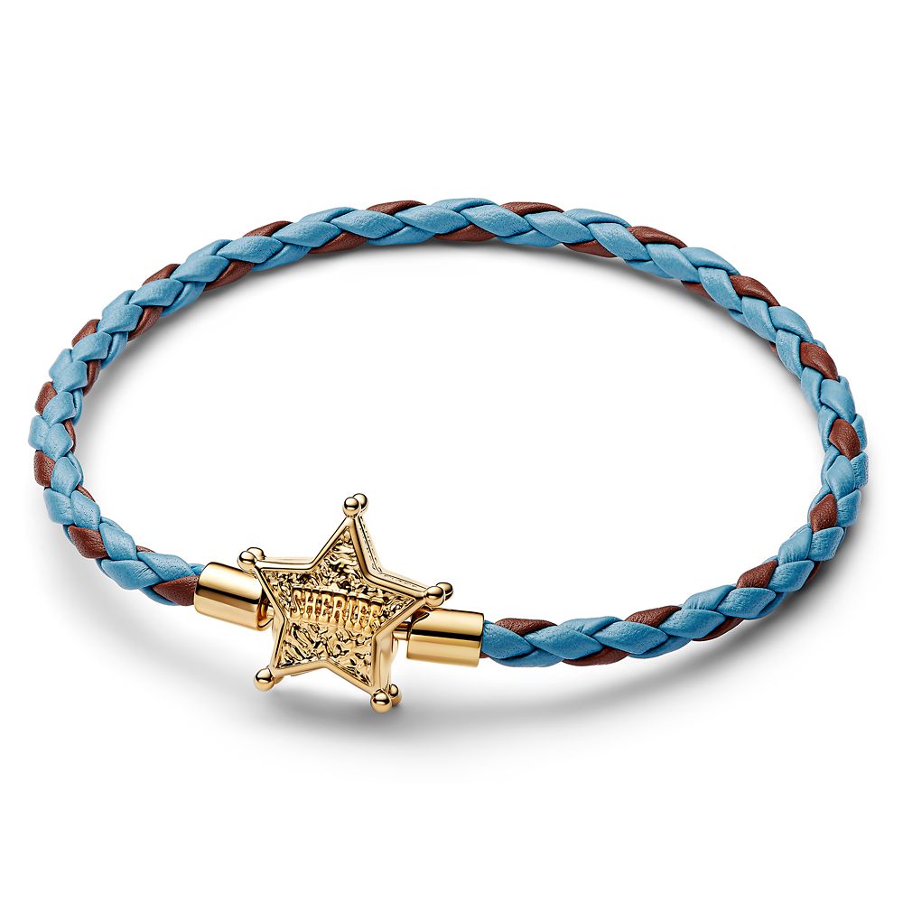 Woody ''Sheriff'' Badge Leather Bracelet by Pandora &ndash; Toy Story