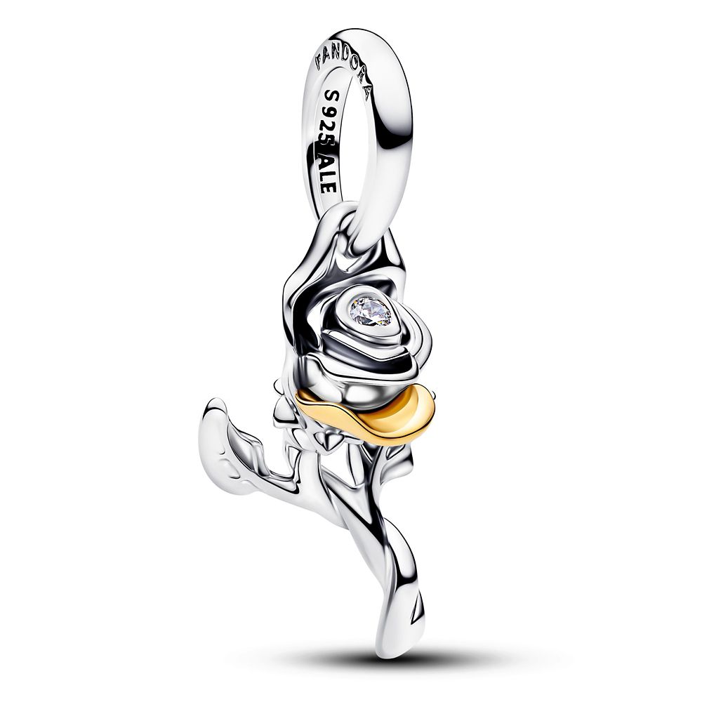 Enchanted Rose Dangle Charm with Diamond by Pandora &ndash; Beauty and the Beast