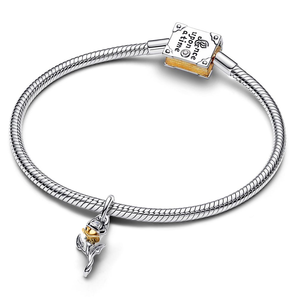 Enchanted Rose Dangle Charm with Diamond by Pandora &ndash; Beauty and the Beast
