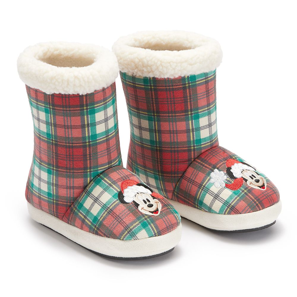 Santa Mickey Mouse Holiday Slipper Boots for Kids