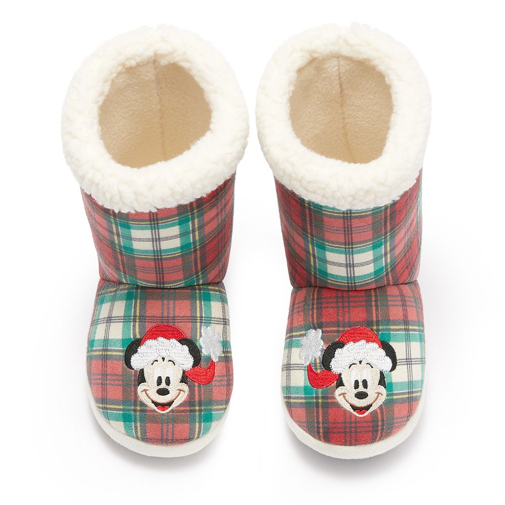 Santa Mickey Mouse Holiday Slipper Boots for Kids