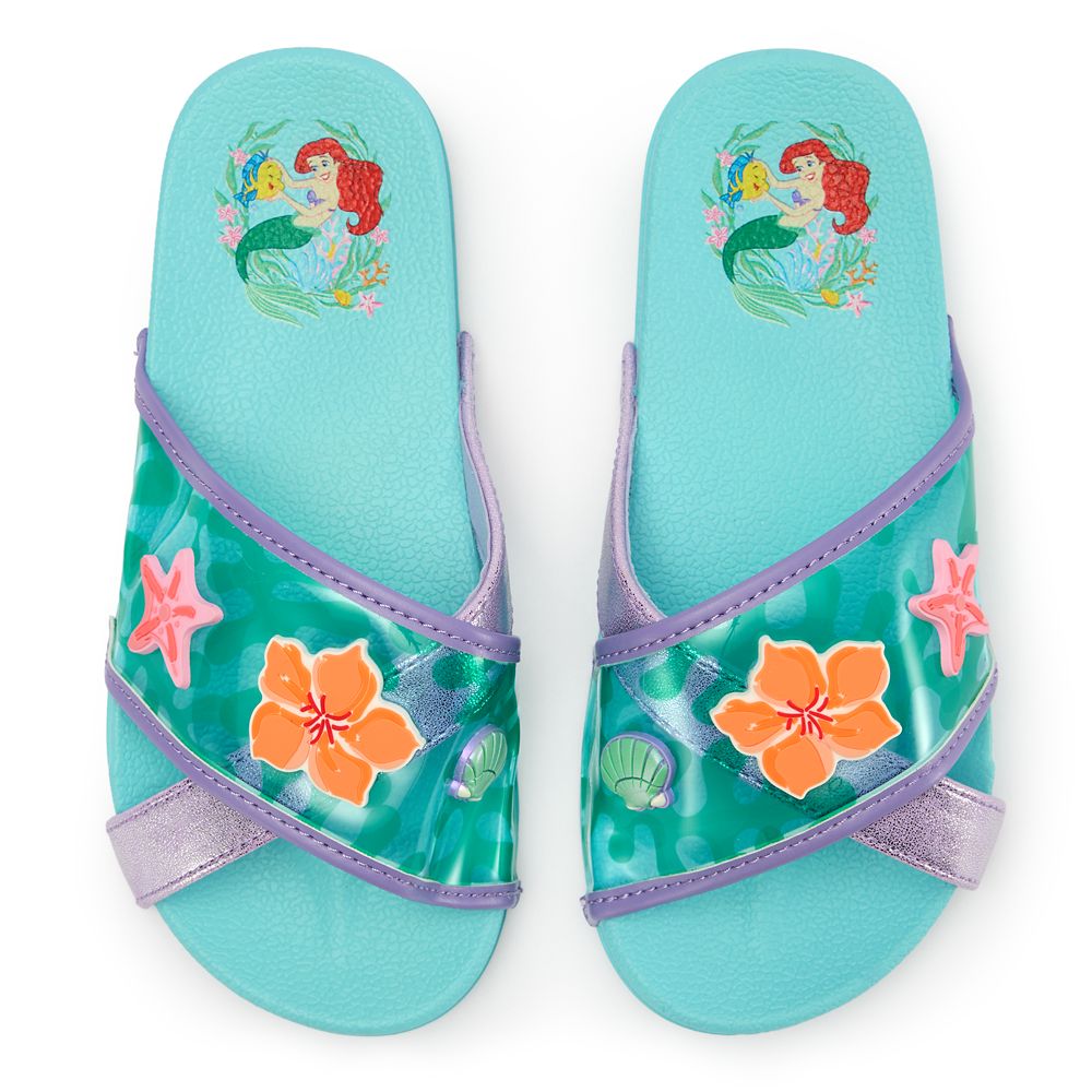 Ariel Crisscross Swim Slides for Kids &ndash; The Little Mermaid
