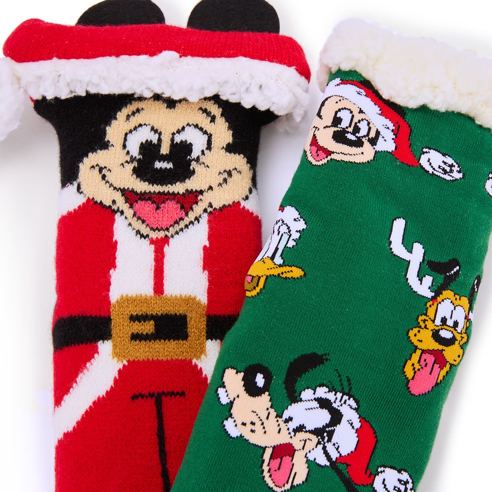 Santa Mickey Mouse and Friends Holiday Sock Set for Kids