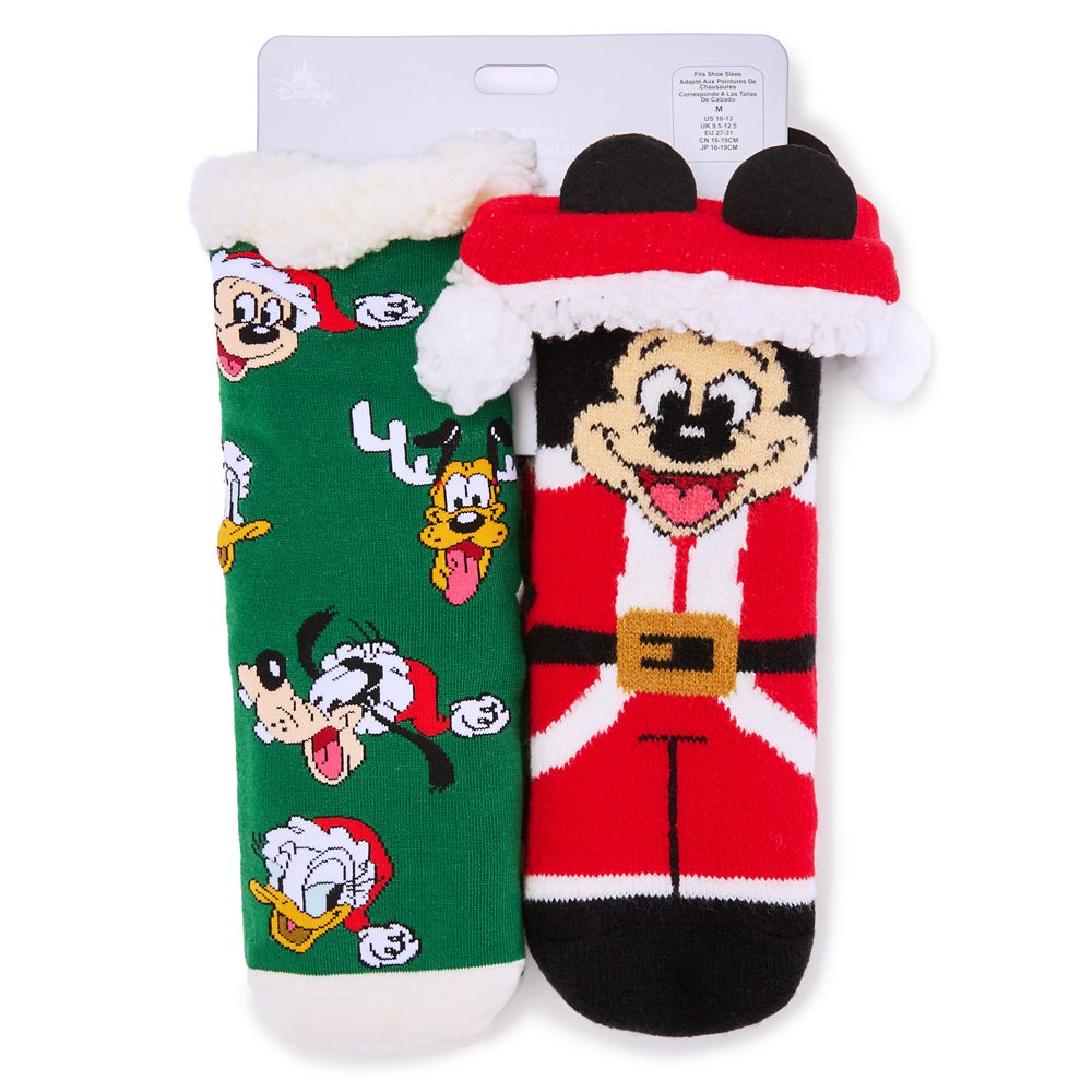 Santa Mickey Mouse and Friends Holiday Sock Set for Kids