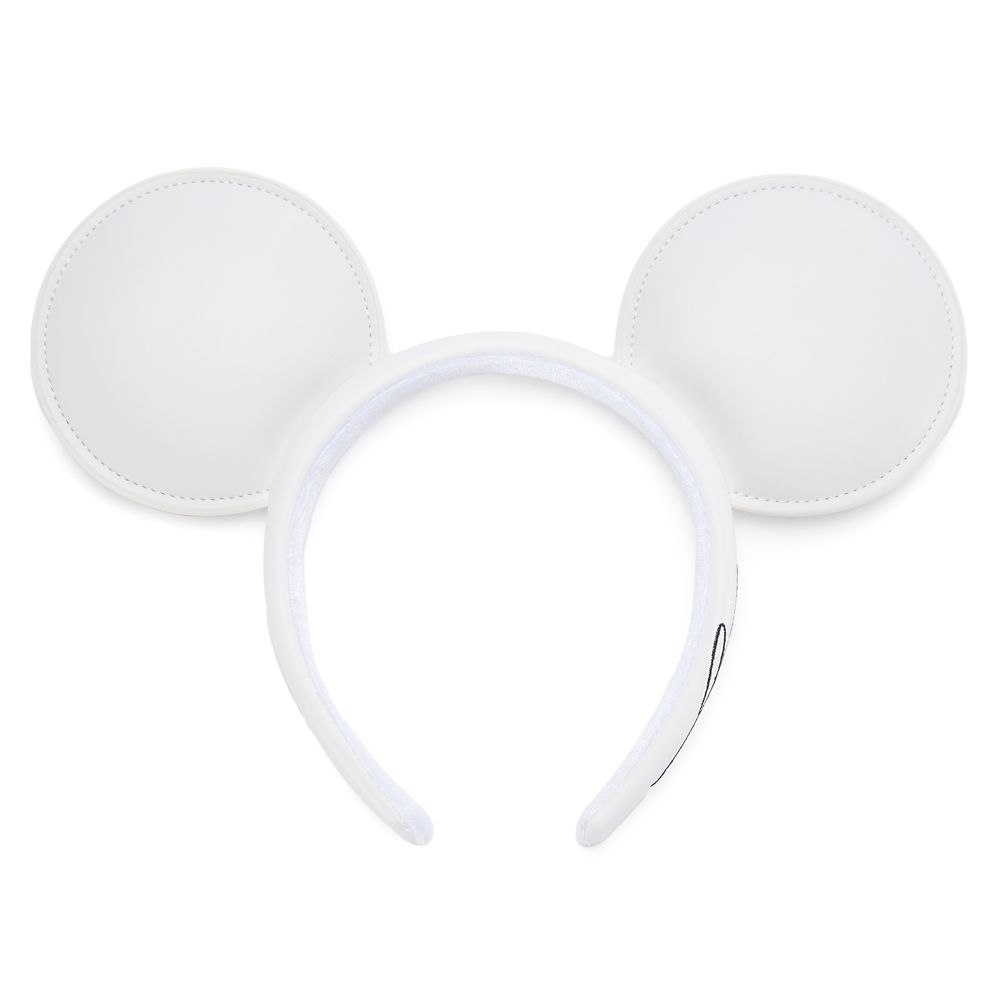 Mickey Mouse Simulated Leather Ear Headband for Adults &ndash; White