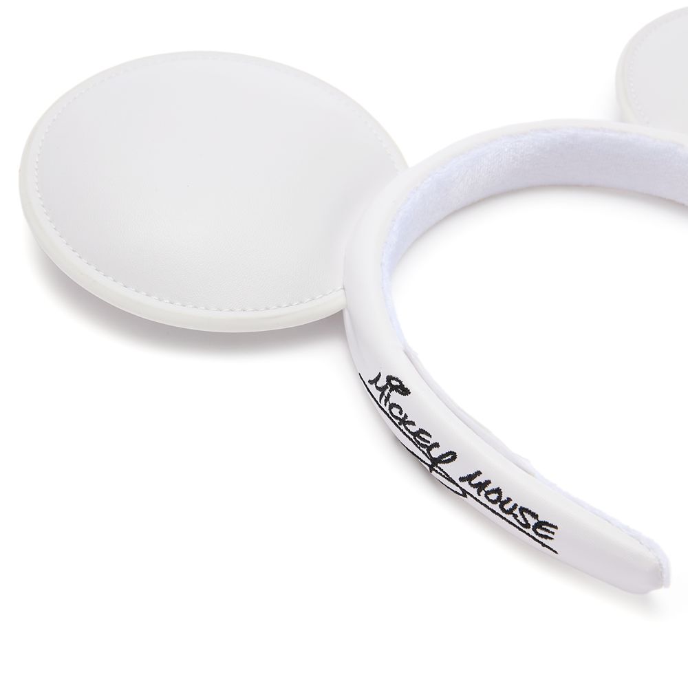 Mickey Mouse Simulated Leather Ear Headband for Adults &ndash; White