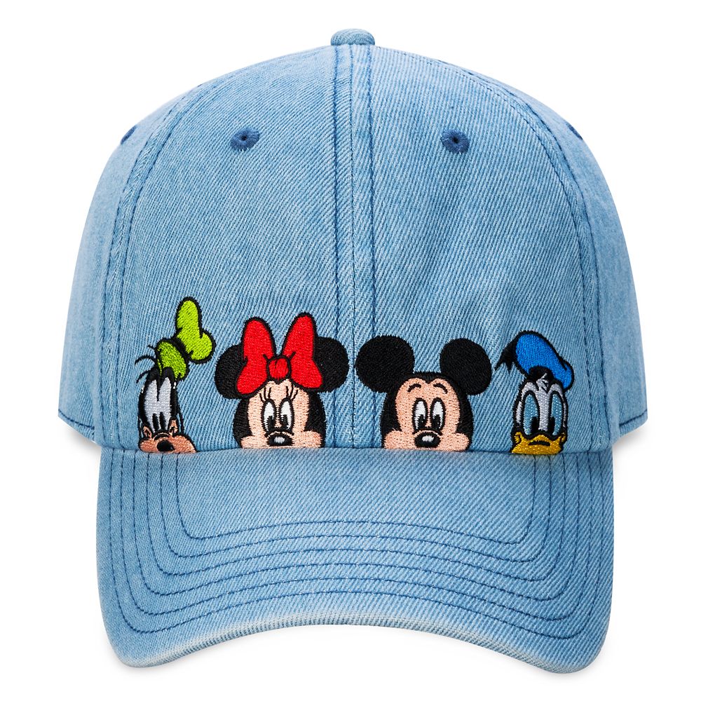 Mickey Mouse and Friends Denim Baseball Cap for Adults  Walt Disney World