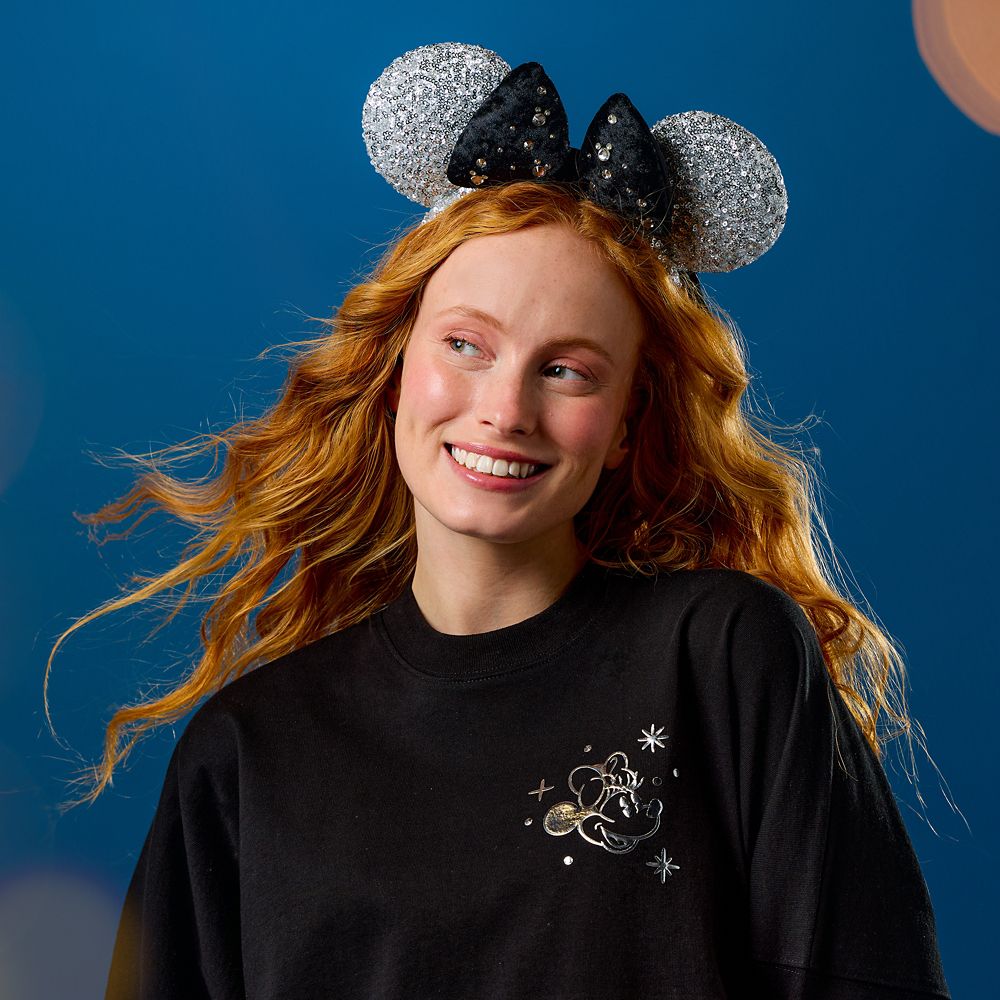 Minnie Mouse Sequined Ear Headband for Adults &ndash; Silver