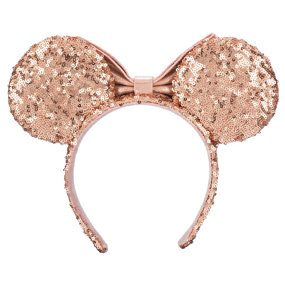 Minnie Mouse Sequined Ear Headband for Adults &ndash; Rose Gold