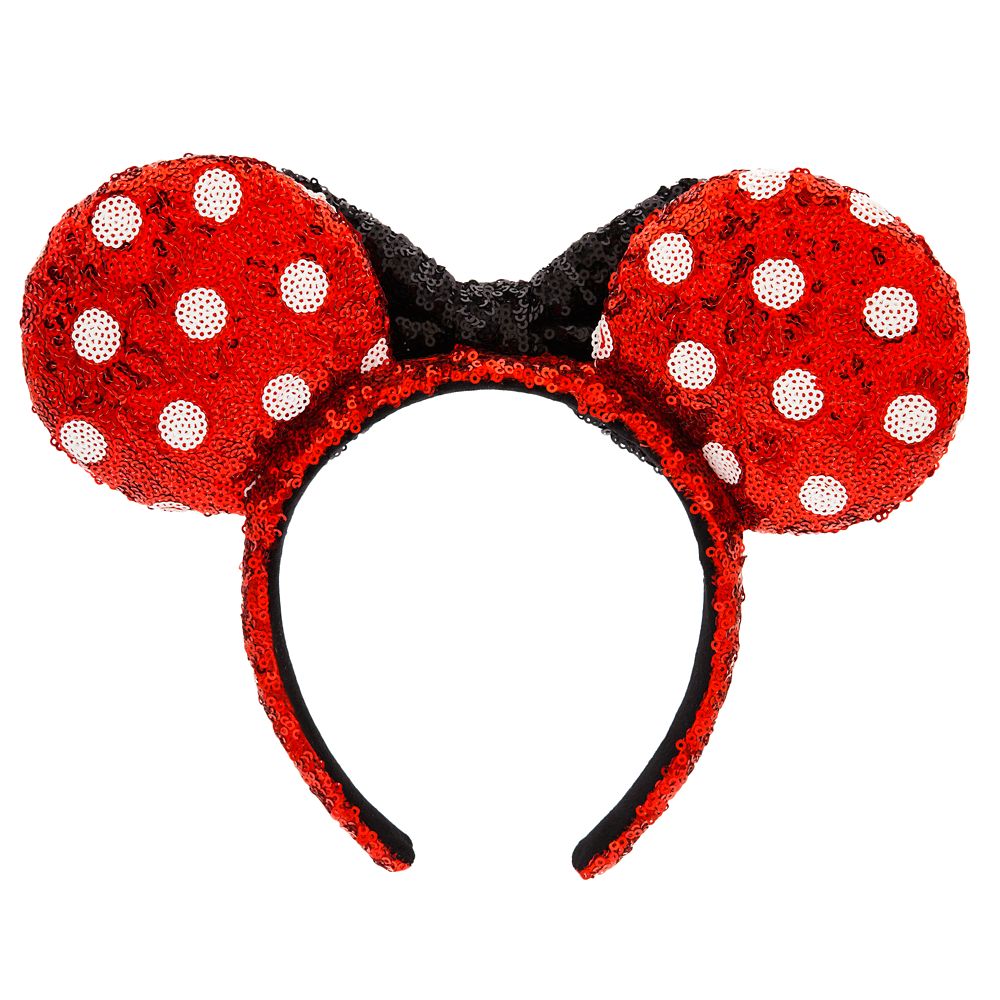 Minnie Mouse Sequined Ear Headband for Adults &ndash; Polka Dot