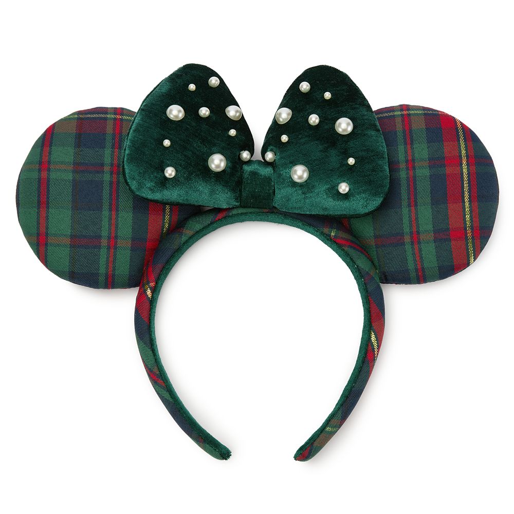 Minnie Mouse Holiday Plaid Ear Headband for Adults