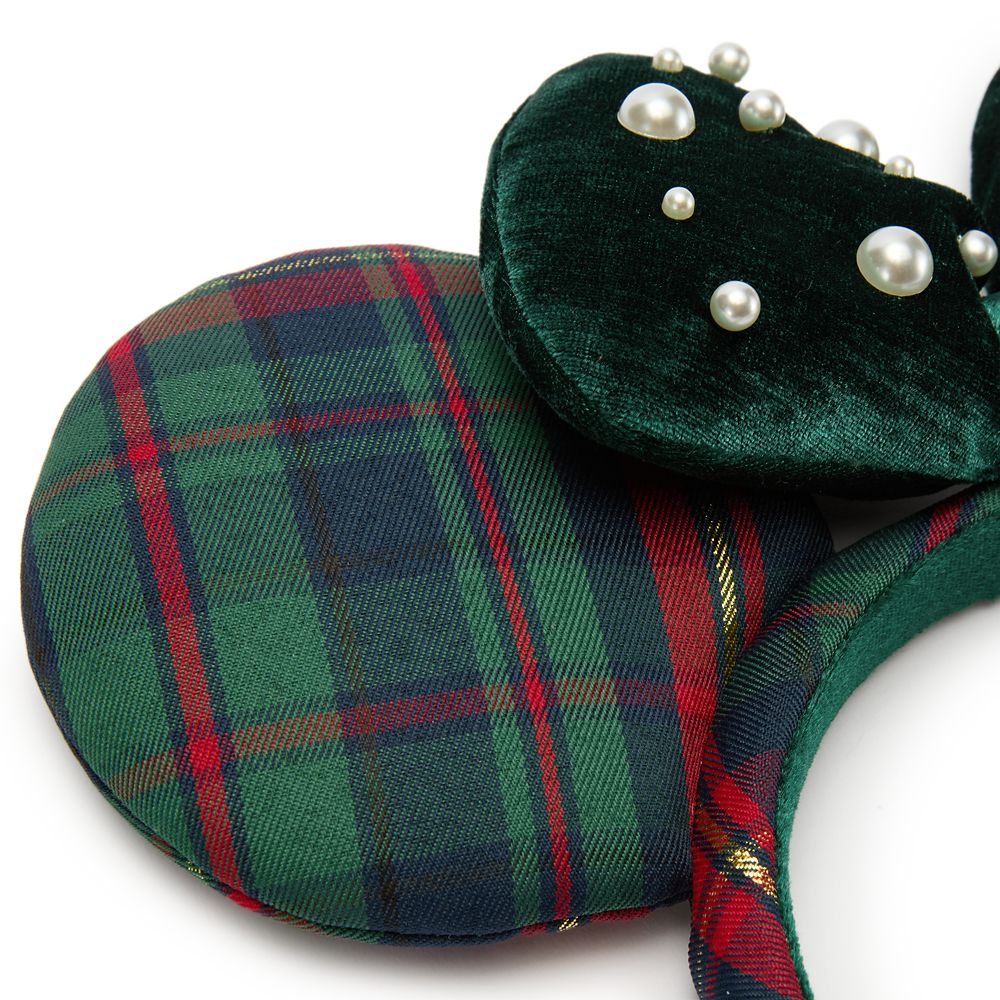 Minnie Mouse Holiday Plaid Ear Headband for Adults