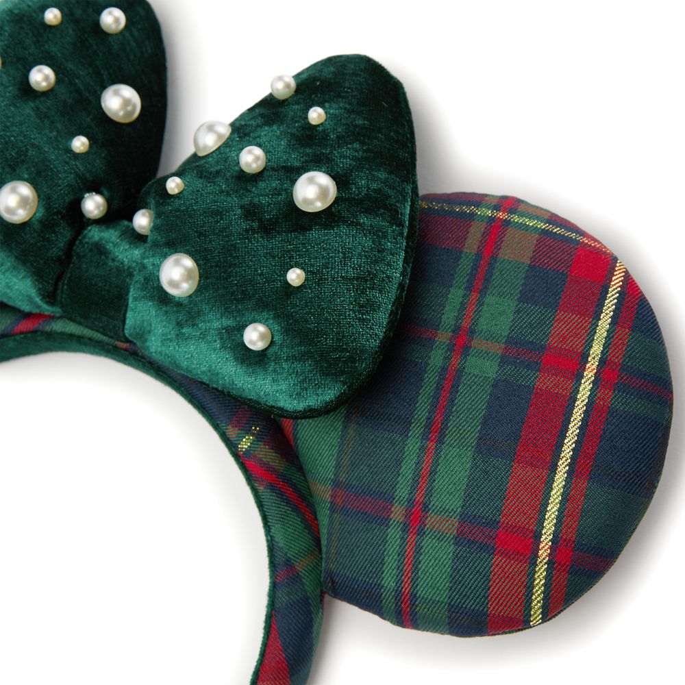 Minnie Mouse Holiday Plaid Ear Headband for Adults