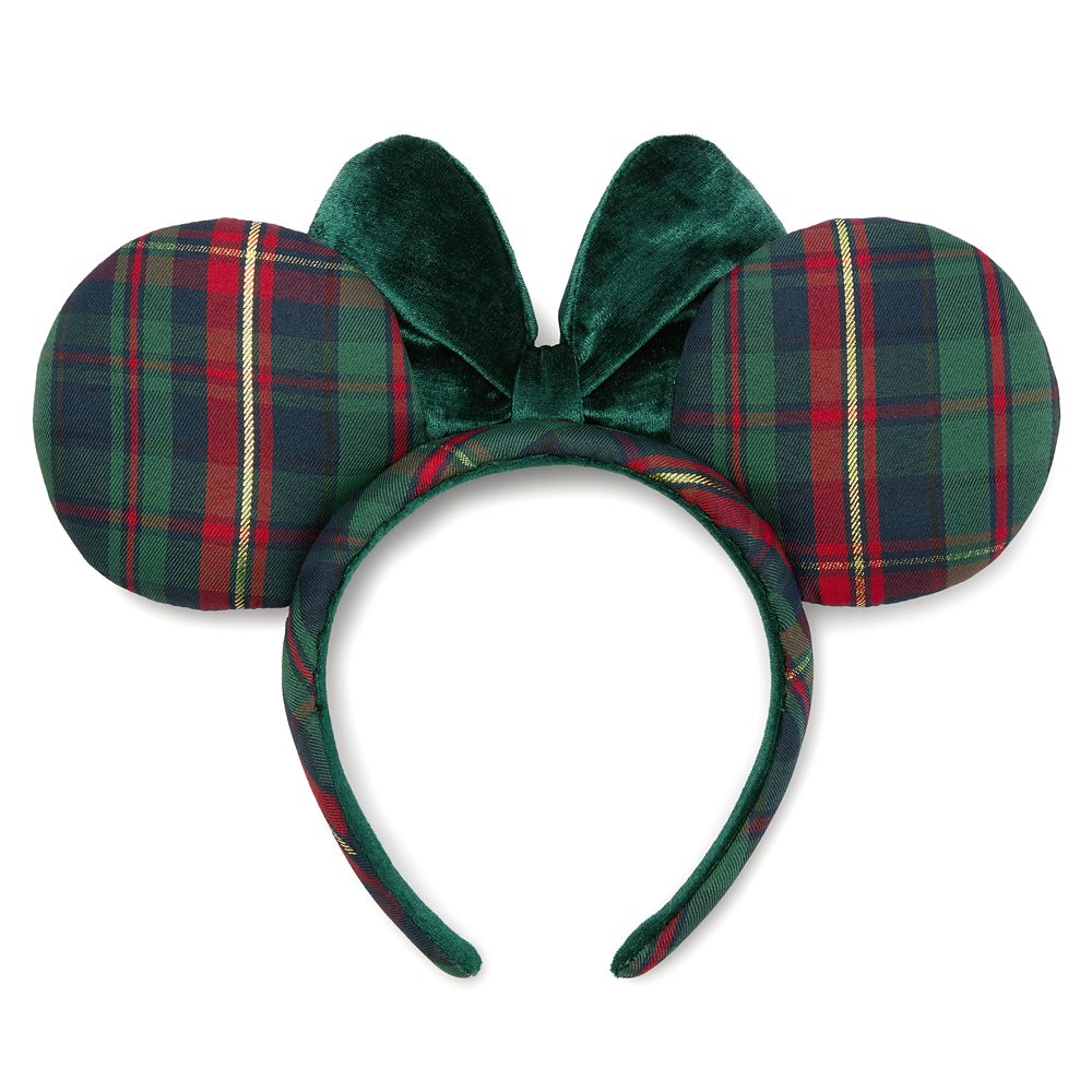 Minnie Mouse Holiday Plaid Ear Headband for Adults