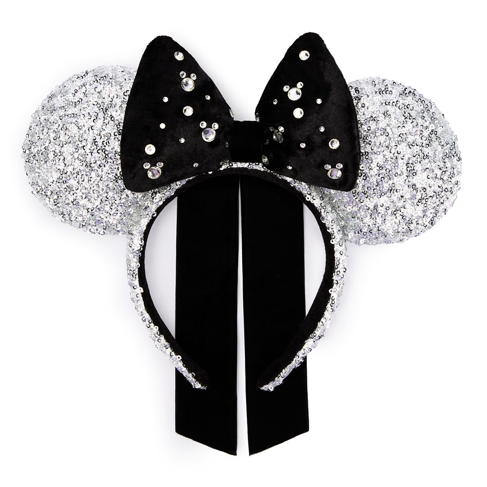 Minnie Mouse Sequined Ear Headband for Adults &ndash; Silver