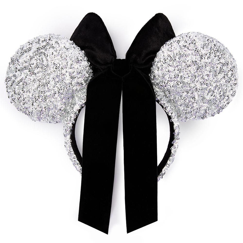 Minnie Mouse Sequined Ear Headband for Adults &ndash; Silver