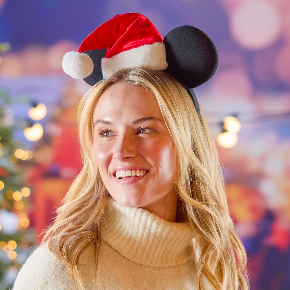 Mickey Mouse Santa Hat Ear Headband for Adults