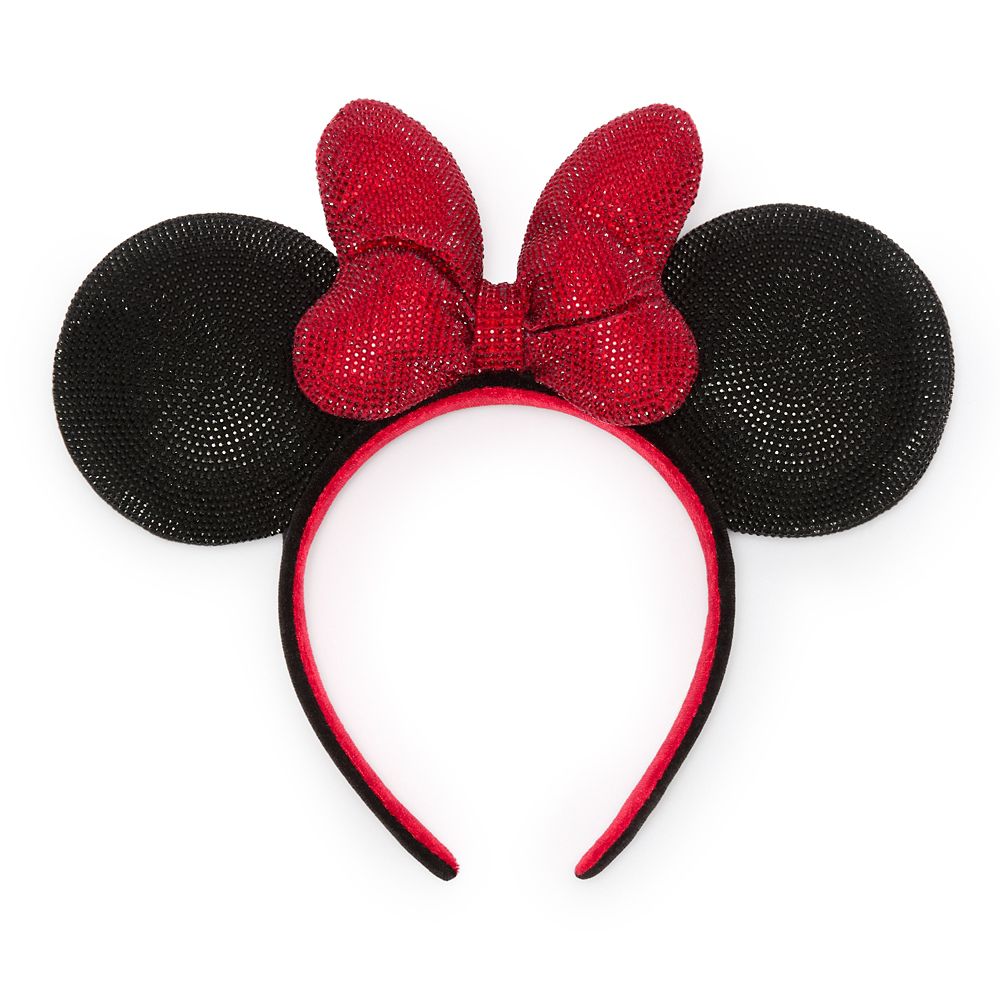 Minnie Mouse Sequined Ear Headband &ndash; Black and Red