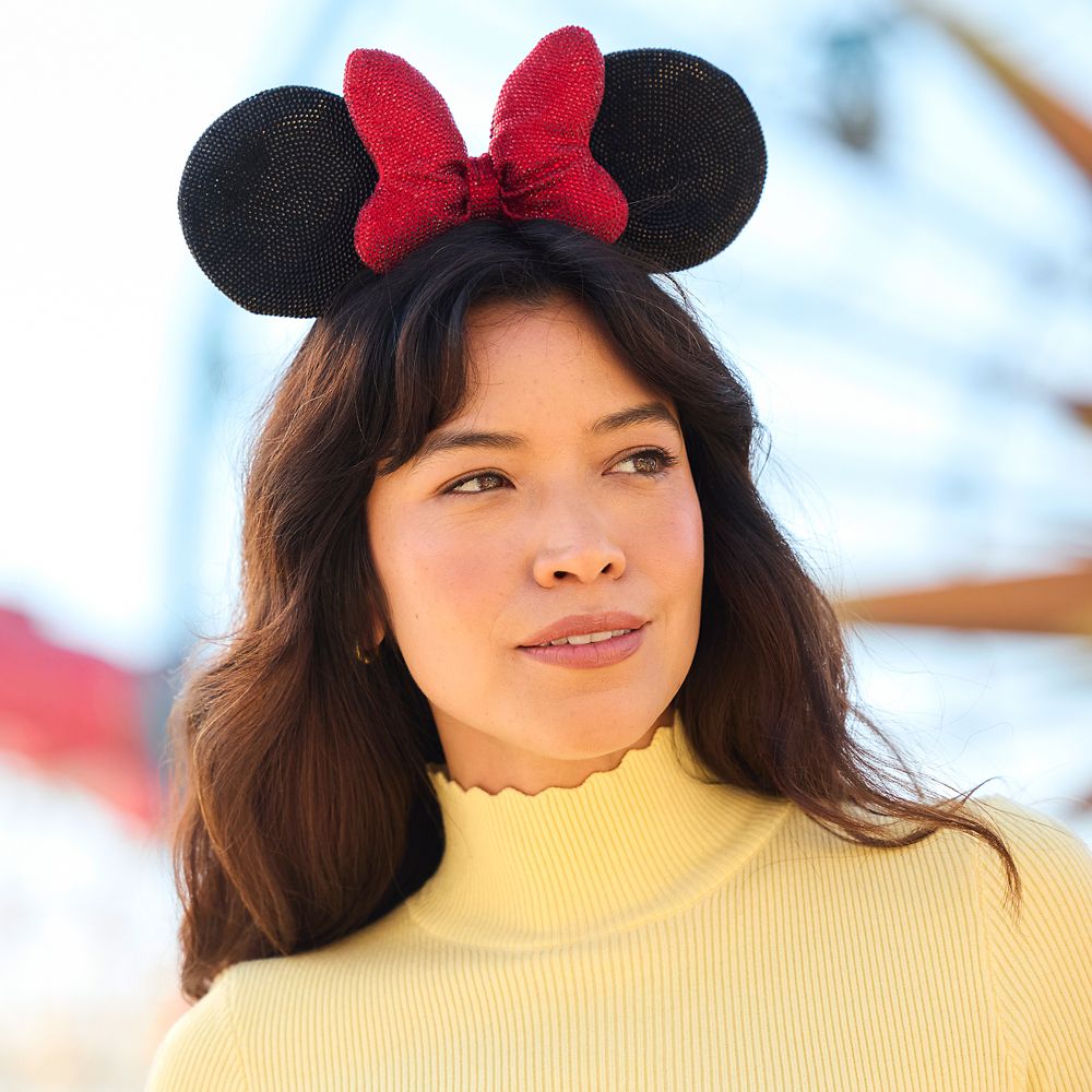 Minnie Mouse Sequined Ear Headband &ndash; Black and Red